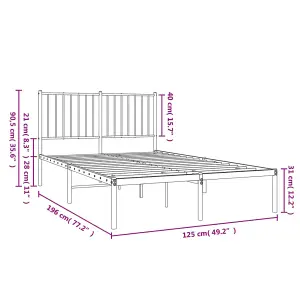 Berkfield Metal Bed Frame with Headboard White 120x200 cm