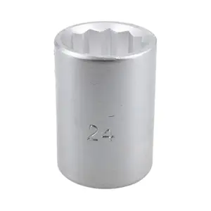 24mm 3/4" Drive Socket 12 Sided 50mm HGV Satin Finish Chrome Vanadium Steel