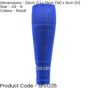 JUNIOR SIZE 12-6 Pro Footless Sleeve Football Socks - ROYAL BLUE - Stretch Fit