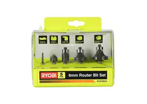 Ryobi 6mm Router Cutters (5 piece) - RAKRBS5