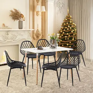 Filsaime Dining Chair (Set of 6) Grey / Black / Black