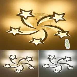 Modern 5 Head Childlike Shooting Stars LED Energy Efficient Ceiling Light Fixture Dimmable