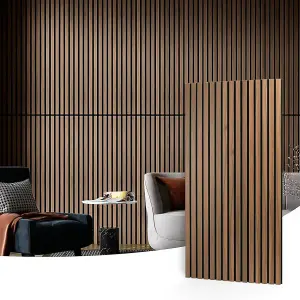 Acoustic Contemporary wall panel KIT MDF WALNUT 2440mm x600mm