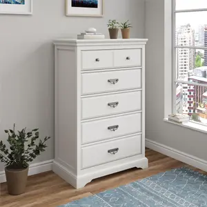 Bristol 5 Drawer Dresser White