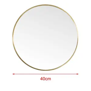 Baum Metal Flat Wall Mirror Gold / 40 cm H x 40 cm W