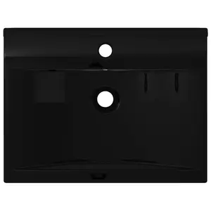 Ebern Designs Bralon 6000mm L x 4600mm W Ceramic Rectangular Sink with Overflow Black