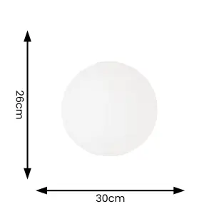 ValueLights Isla White Paper Globe Ball Dome Easy Fit Ceiling 30cm Lamp Shade