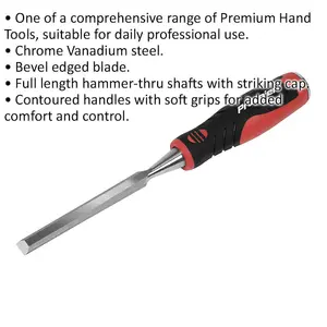 10mm Hammer-Thru Wood Chisel with Bevel Edge - Premium Chrome Vanadium Steel Tool