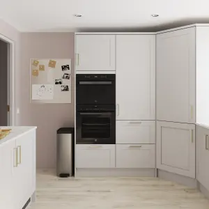 GoodHome Alpinia Grey Wood effect Square edge Matt grey painted wood effect shaker Plinth, (L)2400mm