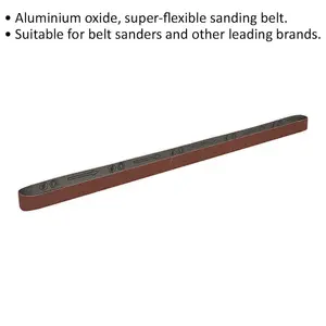 High-Performance 20mm x 1000mm Sanding Belt - 80 Grit Aluminium Oxide Cloth Loop