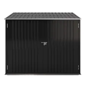 Outdoor Storage Shed Galvanized Steel Bicycle Storage Shed with Lockable Stores up to 4 Bikes for Backyard Patio