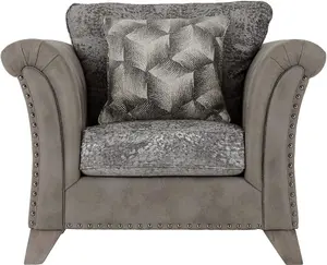 Grace Chair Upholstered in Silver/Grey Fabric 2 Man Del