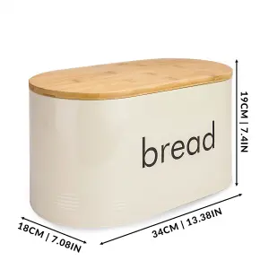 Kitchen Bread Bin with Bamboo Chopping Board Lid