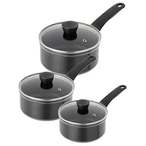 Kuhn Rikon Easy Induction Aluminium Non-Stick Saucepan, Set of 3, 16cm, 18cm and 20cm