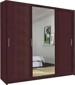 Sliding Wardrobes 4U Meldon Tripple Sliding Door Wardrobe in 6 Colors White, Black, Grey, Oak, Wenge & Walnut - W2500mm, H2170mm