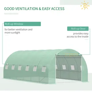 Outsunny Greenhouse Polytunnel Walk-in Flower Plant Steel 6 x 3 M Outdoor