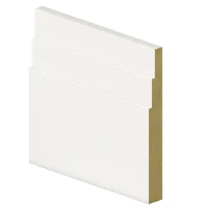 PACK OF 10 - Square Stepped White Primed MDF Architrave - 18mm x 69mm x 2200mm