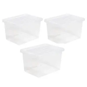 1 x 45 Litre Clear Plastic Storage Container With Lid Ideal For Home & Office Use