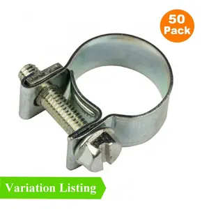 50 x Mini Fuel Line Jubilee Hose Clips Clamps Diesel Petrol Pipe Coolant Radiator ( 15 - 17mm )