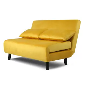 Aurora Double Sofa Bed  Yellow Velet