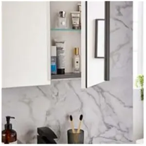 Mirror Bathroom Cabinet 600mm Wide - Silver Oak