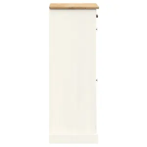 Berkfield Shoe Cabinet VIGO 60x35x96 cm White Solid Wood Pine