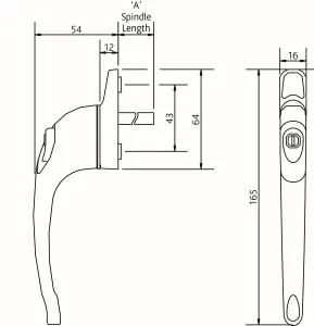 ERA Window Espagnolette In-Line Handle - White