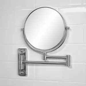 Showerdrape Lindos 3x Magnifying Chrome Extending Wall Mounted Shaving Mirror