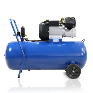 Hyundai 100 Litre Air Compressor, 14CFM/116psi, Silenced, V Twin, Direct Drive 3hp HY30100V