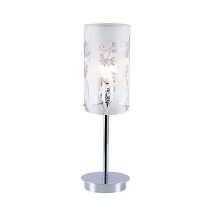 Luminosa Modern Table Lamp Chrome 1 Light  with Matt Shade, E27