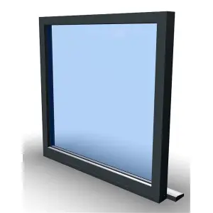 1045mm (W) x 1095mm (H) Aluminium Flush Casement Window - 1 Non Opening Window - Anthracite Internal & External