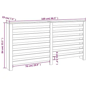 Berkfield Radiator Cover White 169x19x84 cm Solid Wood Pine