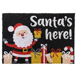 JVL Latex Christmas Coir Door Mats - 40 x 58cm - Santa