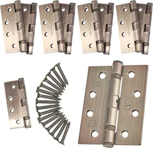 EAI - 4" Door Hinges & Screws G11 FD30/60 - 102x76x2.7mm Square - Florentine Bronze Pack of 5 Pairs