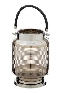 Interiors by Premier Raya Small Nickel Stripe Lantern