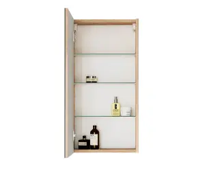 Bathroom Mirror Cabinet Mirrored Wall Unit 400 Slimline Cupboard Sonoma Oak Avir