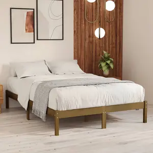 Berkfield Bed Frame Honey Brown Solid Wood Pine 200x200 cm