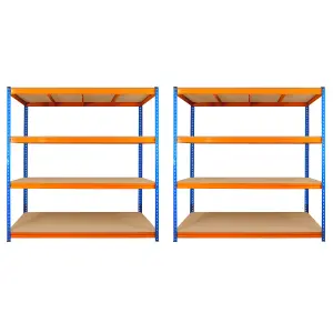 2 Bays of 4 Tier ULTRA HEAVY DUTY Storage Racking 1800h x 1800w x 600d mm 350kg