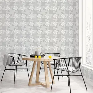 Galerie Organic Textures Silver Grey Inlay Wood Textured Wallpaper