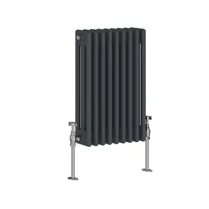 Right Radiators 600x427 mm Horizontal Traditional 3 Column Cast Iron Style Radiator Anthracite