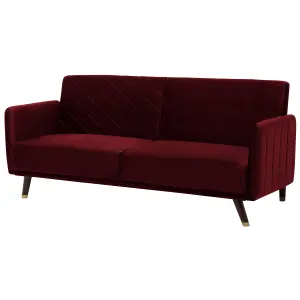 Sofa Bed SENJA Dark Red Velvet