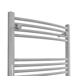 Right Radiators Electric Heated Towel Rail Radiator Curved Pre-filled Thermostatic Ladder Warmer Chrome 1800x500 mm