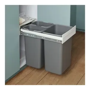 REJS recycle bin, pull out waste bin - W: 400mm (JC601), without front fixing brackets