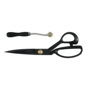 Scissors: Gift Set: Tailors Shears (28cm) and Tracing Wheel: Black