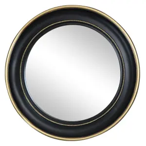 Melody Maison Round Black & Gold Wall Mirror 90cm x 90cm