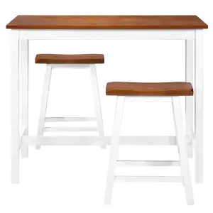 Berkfield Bar Table and Stool Set 3 Pieces Solid Wood