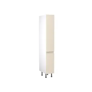 Kitchen Kit Larder Tall Unit with Pull Out Storage 300mm w/ J-Pull Cabinet Door - Ultra Matt Cashmere