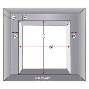 Regency Standard size Vertically ribbed White Up & over Unglazed Garage door, (H)1981mm (W)2261mm