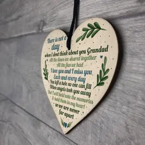 Red Ocean Grandad Grave Memorial Grave Plaque Tribute Sign Wooden Heart Dad Birthday Gifts For Him