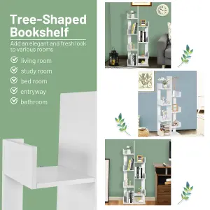 Costway 8 Tier Bookshelf Storage Display Floor Standing Bookcase Shelving Organizer Home